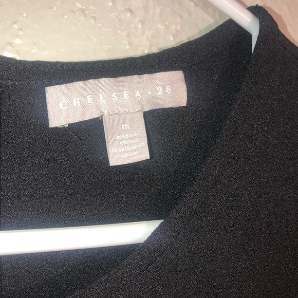 CHELSEA 28 Medium Size Dress N.W.T. Solid Black Short Sleeve - Picture 4 of 7